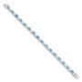 Sterling Silver BlueTopaz & CZ Bracelet