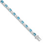 Sterling Silver BlueTopaz & CZ Bracelet