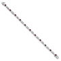 Sterling Silver Garnet & Cz Bracelet