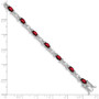 Sterling Silver Garnet & Cz Bracelet