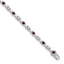 Sterling Silver Garnet & Cz Bracelet