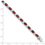 Sterling Silver Garnet & Cz Bracelet