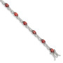 Sterling Silver Red & Clear CZ Bracelet