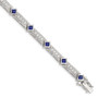 Sterling Silver Blue and Clear CZ Bracelet
