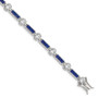Sterling Silver Blue and Clear CZ Bracelet