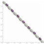 Sterling Silver Purple & Clear CZ Bracelet