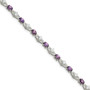 Sterling Silver Purple & Clear CZ Bracelet