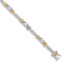 Sterling Silver Rhodium-plated and Vermeil CZ Bracelet