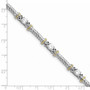 Sterling Silver Rhodium-plated and Vermeil CZ Bracelet