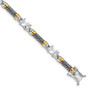 Sterling Silver Rhodium-plated and Vermeil Antiqued CZ Bracelet