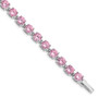 Sterling Silver Rhodium-plated 7 inch Pink CZ Bracelet