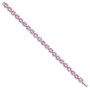 Sterling Silver Rhodium-plated 7 inch Pink CZ Bracelet