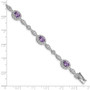 Sterling Silver Rhodium-plated Purple and Clear CZ Bracelet