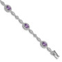 Sterling Silver Rhodium-plated Purple and Clear CZ Bracelet