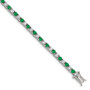 Sterling Silver 7inch Green and White CZ Bracelet