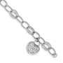 Sterling Silver Rhodium-plated CZ Heart Dangle Bracelet