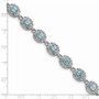 Sterling Silver Rhodium-plated Blue Topaz Filigree Bracelet