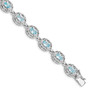 Sterling Silver Rhodium-plated Blue Topaz Filigree Bracelet