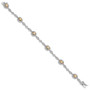 Sterling Silver Rhodium Plated 7inch Champagne CZ Bracelet
