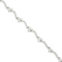 Sterling Silver & CZ Fancy Polished Bracelet