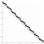 Sterling Silver Rhodium-plated 7.5in Black and White CZ Small Link Bracelet