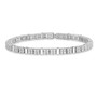 Sterling Silver Rhodium-plated CZ Magnetic Clasp Bracelet