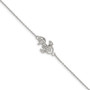 Sterling Silver Polished Anchor CZ Bracelet