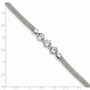 Sterling Silver CZ 7.5in. 3-stone Bracelet