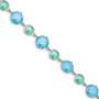 Sterling Silver Rhodium-plated Green/Blue Ice CZ w/1.5in ext. Bracelet