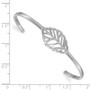 14k White Gold Diamond Leaf Cuff Bangle