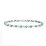 14K White Gold w/Emerald Gemstone Bracelet
