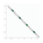 14K White Gold Diamond and Emerald Gemstone Bracelet