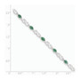 14K White Gold Diamond and Emerald Gemstone Bracelet