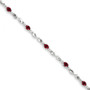 14K White Gold w/ Diamond and Composite Ruby Gemstone Bracelet