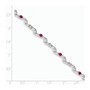 14K White Gold w/ Diamond and Composite Ruby Gemstone Bracelet