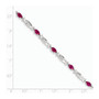 14K White Gold w/ Diamond and Composite Ruby Gemstone Bracelet