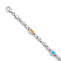 14k White Gold Rainbow Gemstone Bracelet