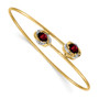 14k Polished 0.03ct Diamond & 1.1ct Garnet Flexible Bangle