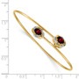 14k Polished 0.03ct Diamond & 1.1ct Garnet Flexible Bangle