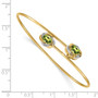 14k Polished 0.03ct Diamond & 1ct Peridot Flexible Bangle