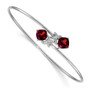 14k White Gold 0.03ct Dia. & 2.6ct Garnet Flexible Bangle