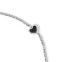 Sterling Silver Rhodium Diam. & Sapphire Heart Bracelet