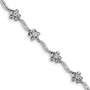 Sterling Silver Rhodium-plated Floral Diamond Bracelet