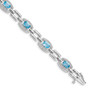 Sterling Silver Rhodium-plated Diamond & Light Swiss Blue Topaz Bracelet