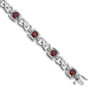 Sterling Silver Rhodium-plated Diamond & Garnet Bracelet