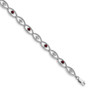 Sterling Silver Rhodium-plated Garnet Diamond Bracelet