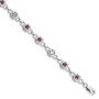 Sterling Silver Rhodium-plated Garnet & Diamond Bracelet