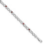 Sterling Silver Rhodium-plated Garnet & Diamond Bracelet