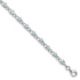 Sterling Silver Rhodium-plated Aquamarine and Diamond Bracelet