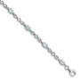 Sterling Silver Rhodium-plated Aquamarine and Diamond Bracelet